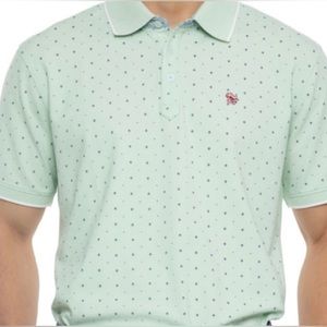 Olefant Mint Turquoise Dot Polo Shirt Sz XXL w/Contrast Trim